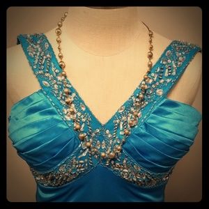 B.Darlin home coming dress. Blue with silver emb